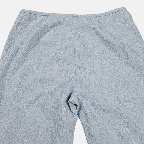 J McLaughlin Pants Womens Size 10 Blue White Jacquard Stretch Casual Career - Picture 5 of 14